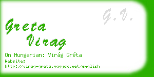 greta virag business card