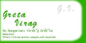 greta virag business card